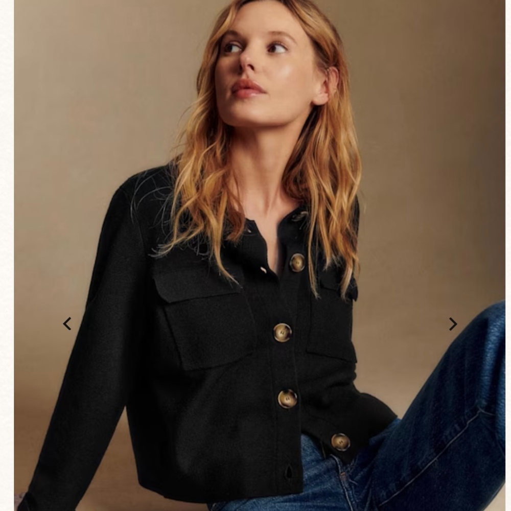 Sezane Betty Cardigan in Black, size S